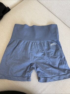 AYBL Heathered Navy Blue High-Waist Bike Shorts